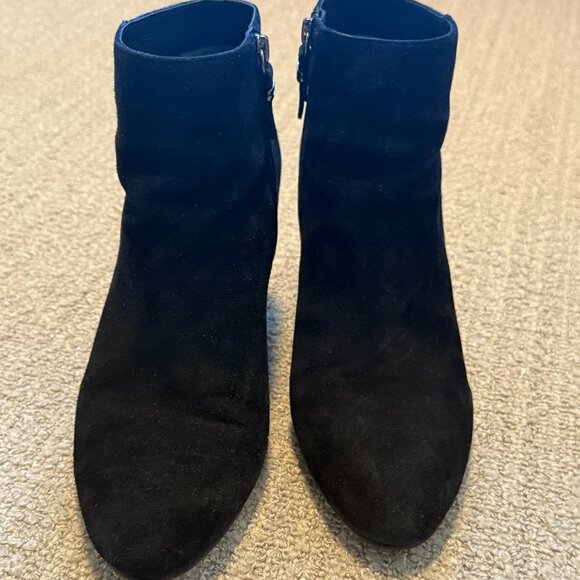 Via Spiga Black Suede Wedge Booties, Size 7.5 - Picture 1 of 5